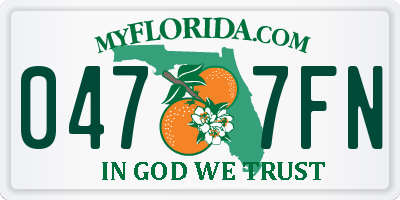 FL license plate 0477FN