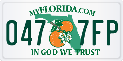 FL license plate 0477FP