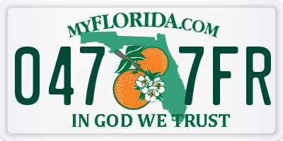 FL license plate 0477FR