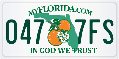 FL license plate 0477FS