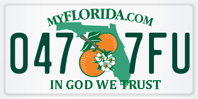 FL license plate 0477FU