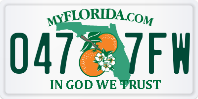 FL license plate 0477FW