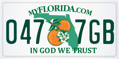FL license plate 0477GB