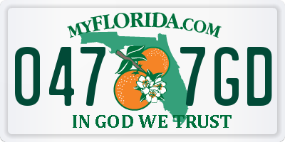 FL license plate 0477GD