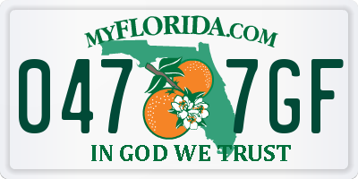 FL license plate 0477GF