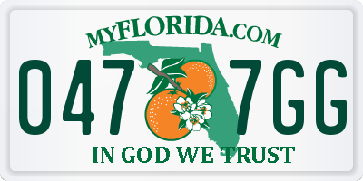 FL license plate 0477GG