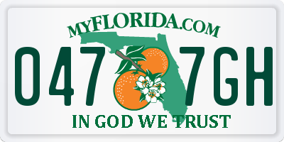 FL license plate 0477GH