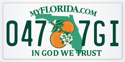 FL license plate 0477GI