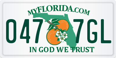 FL license plate 0477GL