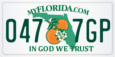 FL license plate 0477GP