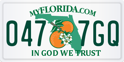 FL license plate 0477GQ