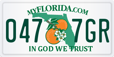 FL license plate 0477GR