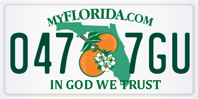FL license plate 0477GU