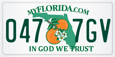 FL license plate 0477GV