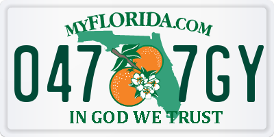 FL license plate 0477GY