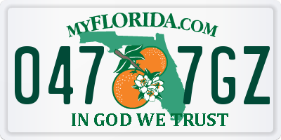FL license plate 0477GZ