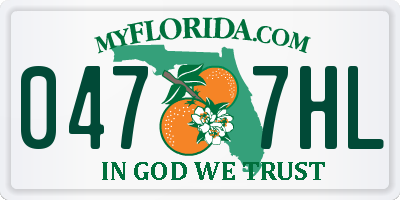 FL license plate 0477HL