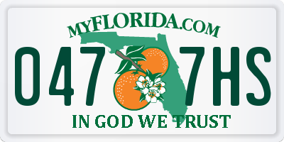 FL license plate 0477HS