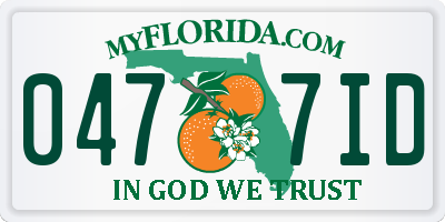 FL license plate 0477ID