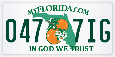 FL license plate 0477IG