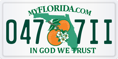 FL license plate 0477II