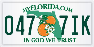 FL license plate 0477IK