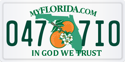 FL license plate 0477IO