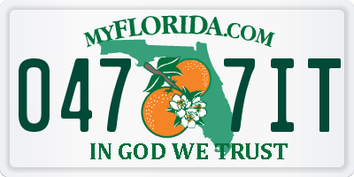 FL license plate 0477IT
