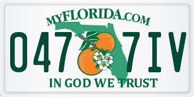 FL license plate 0477IV