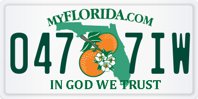 FL license plate 0477IW