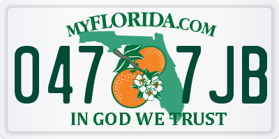 FL license plate 0477JB