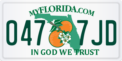 FL license plate 0477JD