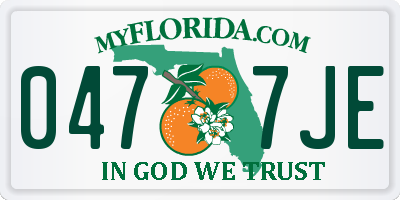 FL license plate 0477JE