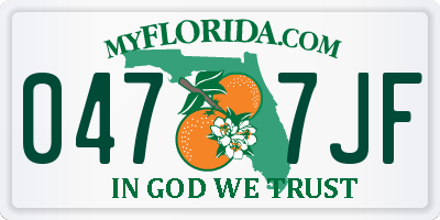 FL license plate 0477JF