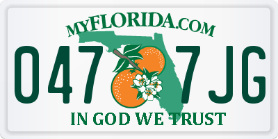 FL license plate 0477JG