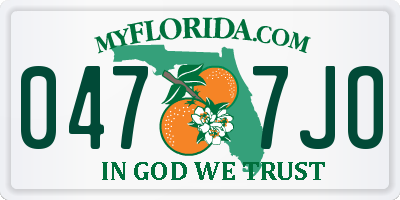 FL license plate 0477JO