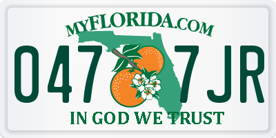 FL license plate 0477JR