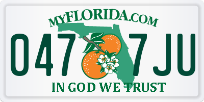 FL license plate 0477JU