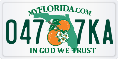 FL license plate 0477KA