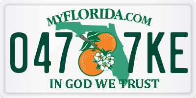FL license plate 0477KE