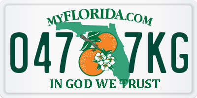 FL license plate 0477KG