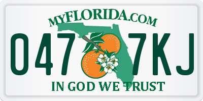 FL license plate 0477KJ