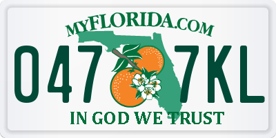 FL license plate 0477KL