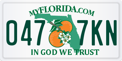 FL license plate 0477KN