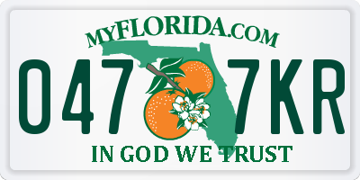 FL license plate 0477KR