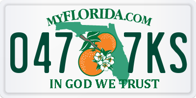 FL license plate 0477KS