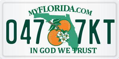 FL license plate 0477KT