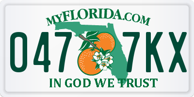 FL license plate 0477KX