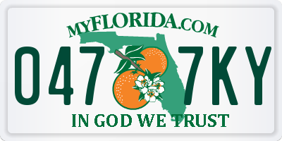 FL license plate 0477KY