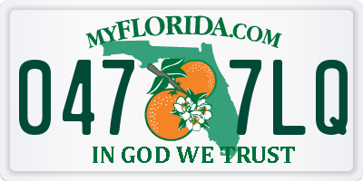 FL license plate 0477LQ